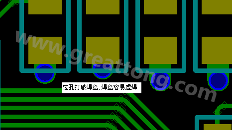 PCB設(shè)計案例分析：過孔破焊盤，造成SMT虛焊