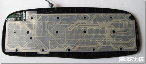 現(xiàn)在的電腦鍵盤拆開被蓋后就只看到一片約5mmx3mm的電路板及兩片取代原本電路板的PTF。