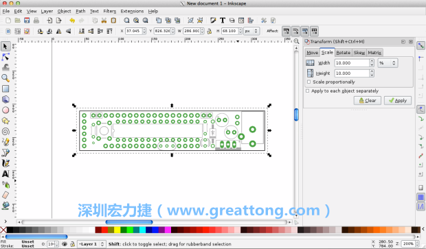 首先，你需要取得電路板設計圖的PNG圖檔，才能在上面進行繪制。這件事做起來比用說的難上許多，而其中一種方法如下所示（我們會先假設你正在使用Inkscape向量繪圖工具）。